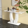 thumbnail image 1 of Sumdeal Modern Console Table for Entryway,47" Console Entryway Table w/Faux Marble Top & U Shape Pedestal Base,Long Narrow Console Sofa Table Entrance Hallway Table for Living Room Behind Couch,White, 1 of 8
