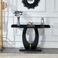 thumbnail image 1 of Sumdeal Modern Console Table for Entryway,47" Console Entryway Table w/Faux Marble Top & U Shape Pedestal Base,Long Narrow Console Sofa Table Entrance Hallway Table for Living Room Behind Couch,Black, 1 of 10