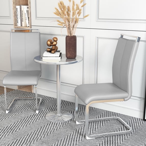 Sumdeal Modern Dining Chairs Set of 2,Modern Dining Chairs with C-Shape Metal frame leg with High Density Sponge Leather,Dining Chairs for Dining Room,Kitchen,Living Room