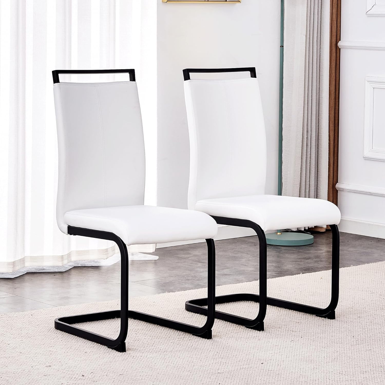 Sumdeal Modern Dining Chairs Set of 2,Modern Dining Chairs with Metal ...