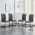 thumbnail image 1 of Sumdeal Modern Dining Chairs Set of 4,Modern Dining Chairs with Metal frame leg with High Density Sponge Leather,Dining Chairs for Dining Room,Kitchen,Living Room,Black+Black Legs, 1 of 8