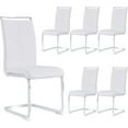 thumbnail image 1 of Sumdeal Modern Dining Chairs Set of 6,Modern Dining Chairs with Metal frame leg with High Density Sponge Leather,Dining Chairs for Dining Room,Kitchen,Living Room,White, 1 of 7