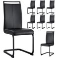 thumbnail image 1 of Sumdeal Modern Dining Chairs Set of 8,Modern Dining Chairs with Metal frame leg with High Density Sponge Leather,Dining Chairs for Dining Room,Kitchen,Living Room,Black+Black Legs, 1 of 7