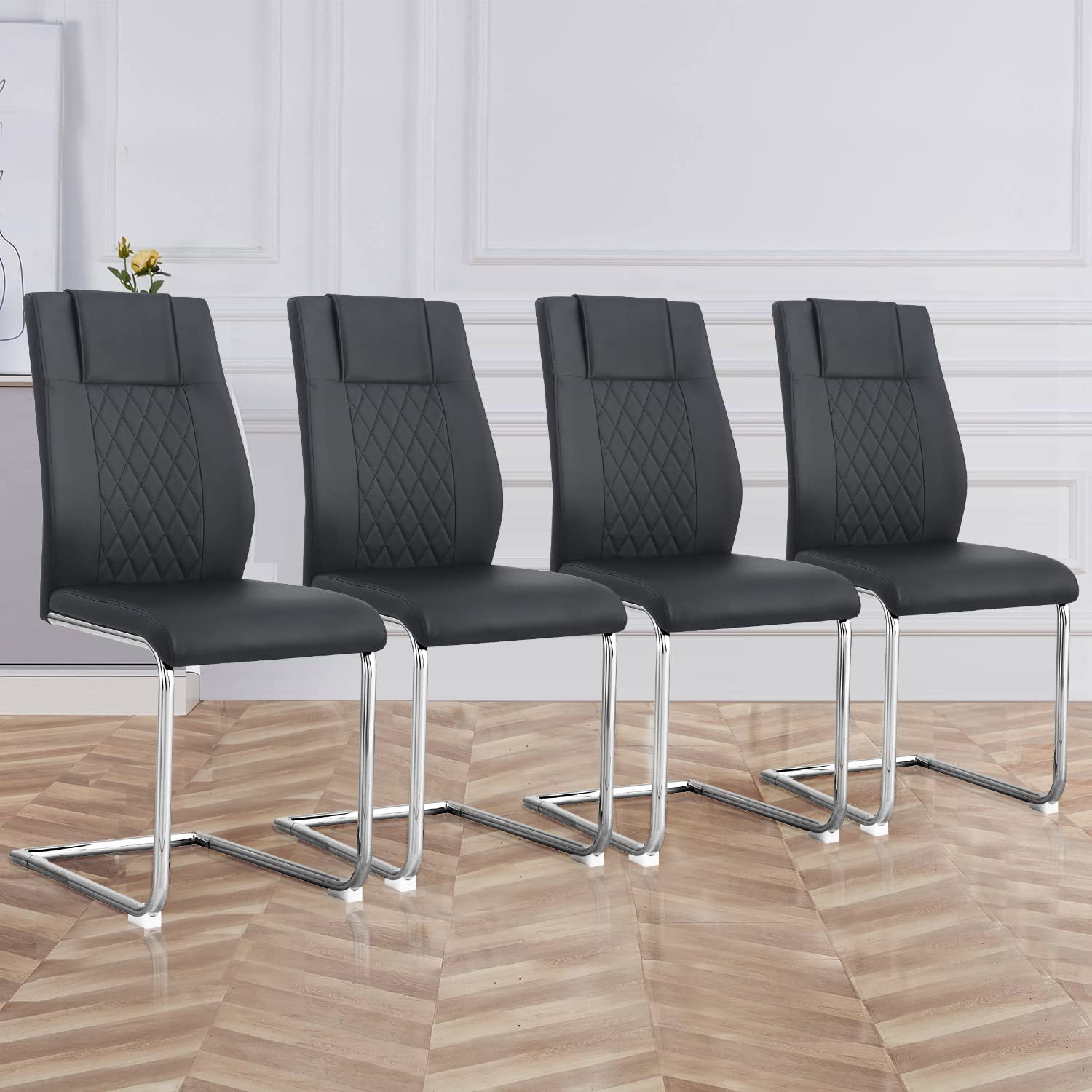 Sumdeal Modern Dining Chairs Set Of 4 Metal Kitchen Chairs With Sumdeal Modern Dining Chairs Set Of 4 Metal Kitchen Chairs With Leather Padded Seat High Back Dining Chairs Set Of 4 Black Dae060aa 2ada 416b B121 20d43378c668.d01760081e10a8e5a33b3fd5085947cb