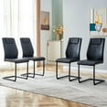 thumbnail image 1 of Sumdeal Modern Dining Chairs Set of 4 ,Metal Kitchen Chairs with PU Leather Padded Seat High Back ,4 Black Chairs with Black Leg, 1 of 6