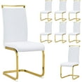 thumbnail image 1 of Sumdeal Modern Dining Chairs Set of 8,Modern Dining Chairs with Metal frame leg with High Density Sponge Leather,Dining Chairs for Living Room，White, 1 of 9