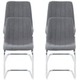 thumbnail image 1 of Sumdeal Modern Flannelette Simple Light Luxury Dining Chair with C-shape Metal Leg,Gray,Set of 4, 1 of 6