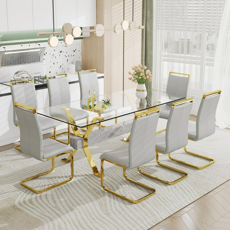 Transparent dining table online set