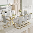 thumbnail image 1 of Sumdeal Modern and Luxury Transparent Dining Table Set 9 Pieces,Modern Transparent Dining Table Set for Dining Room&Kithchen,Modern Table set for Office, 1 of 10
