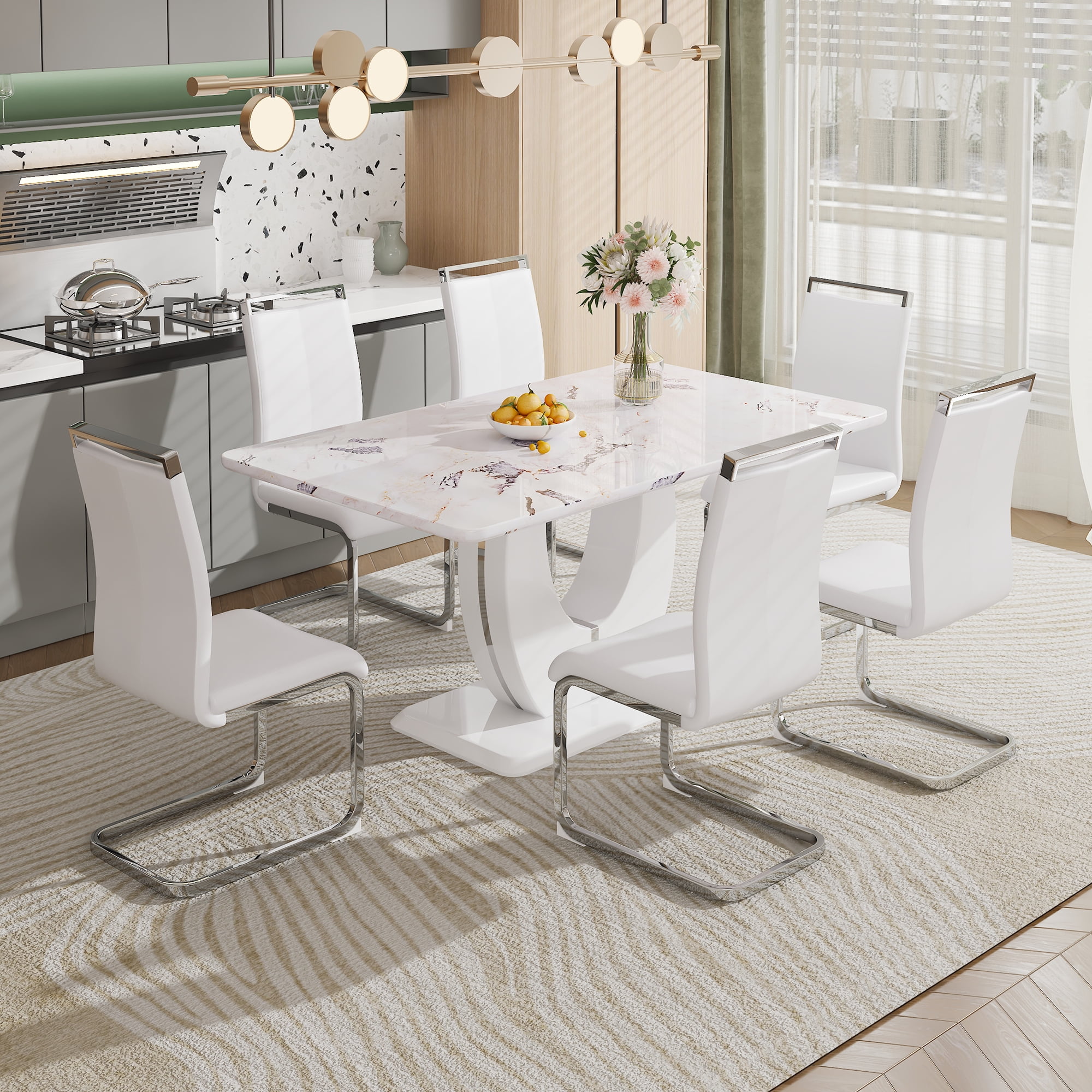 Dining table set 7 piece sale