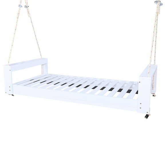 Sumdeal Twin Size Porch Swing Bed Seating Group,White