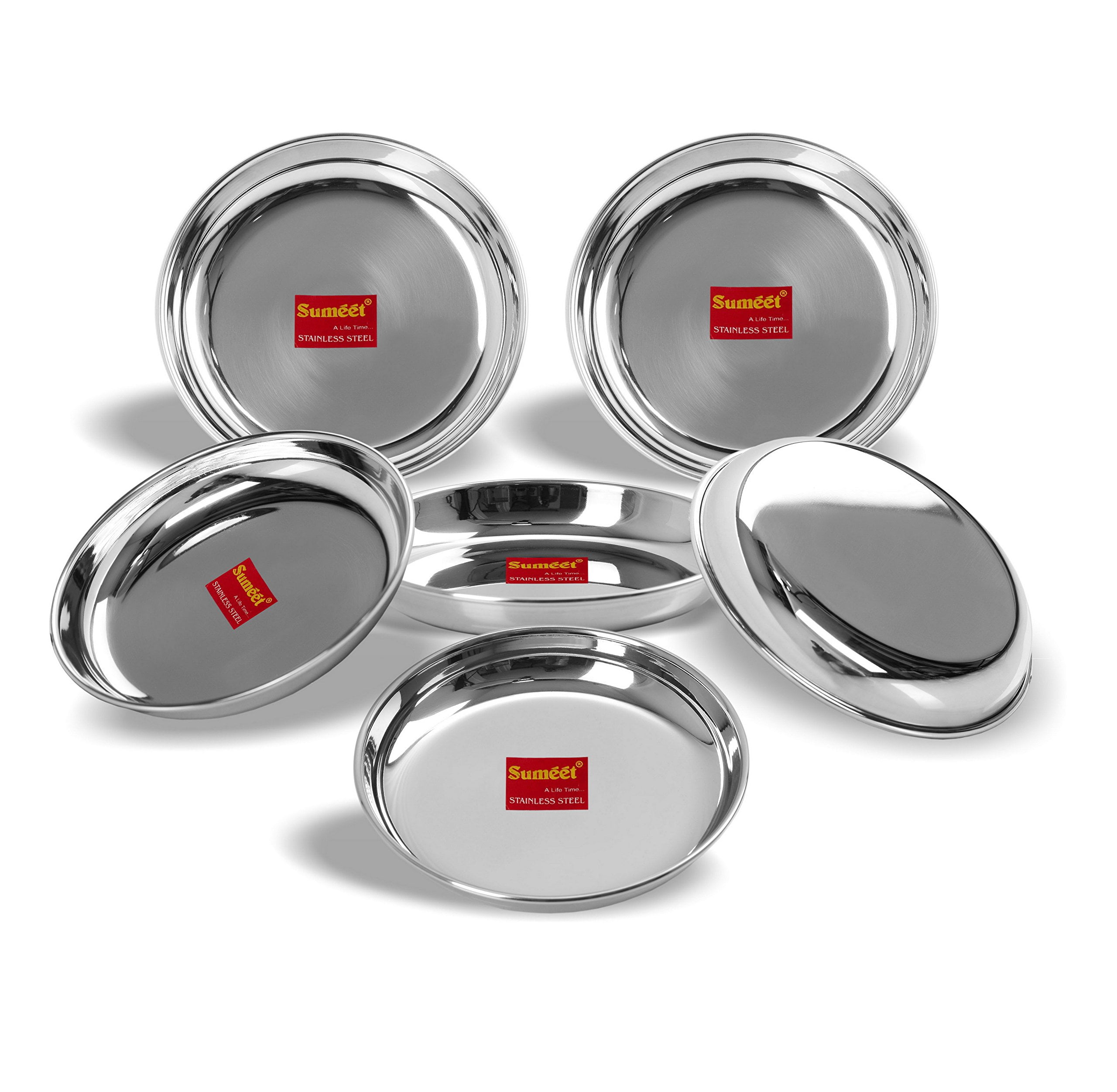 Sumeet Set Of 4 Stainless Steel Lids (Covers) - Small Sizes 12.3cm To 16.7cm For Pots, Pans, Bowls, Kadai