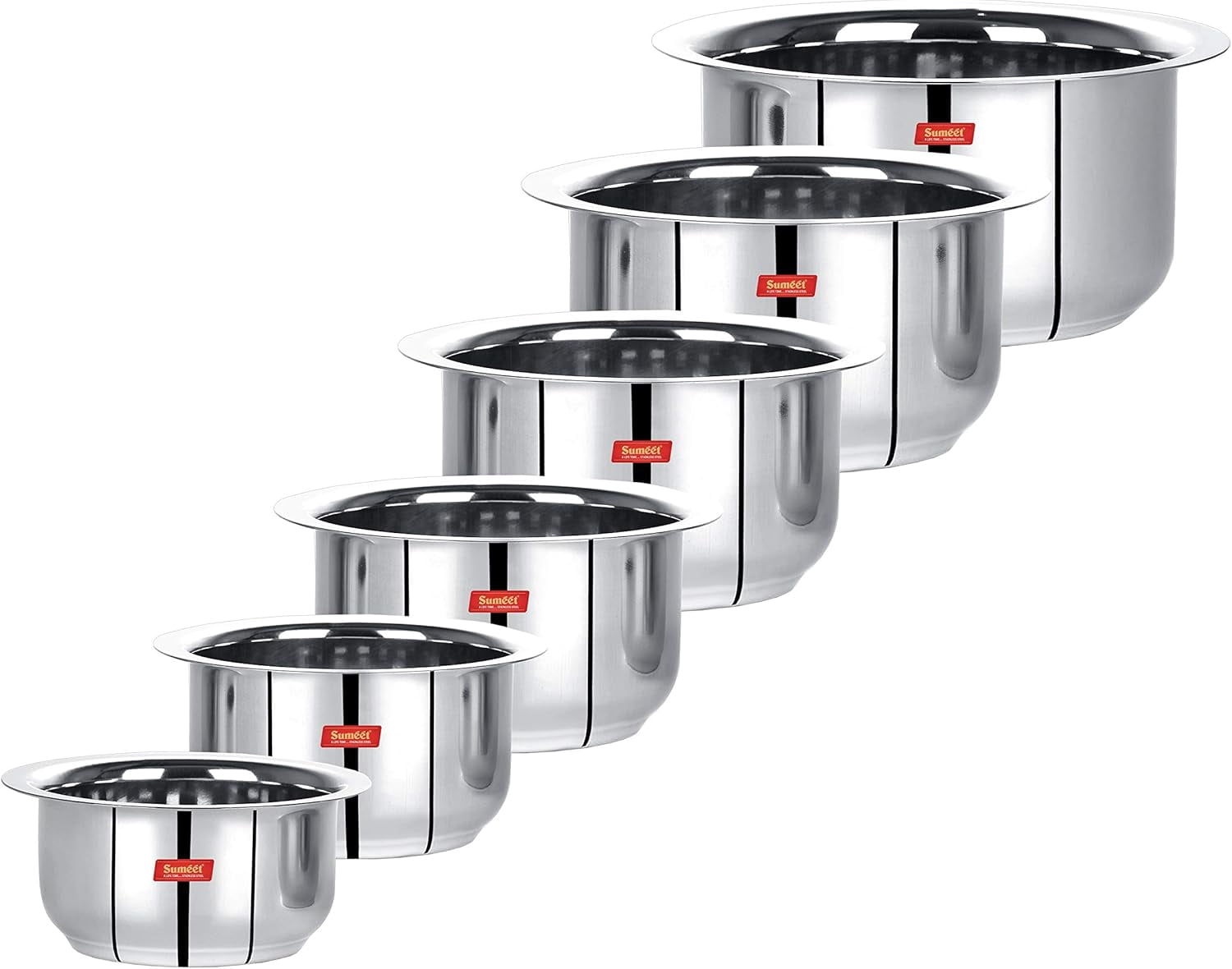 Sumeet Stainless Steel Mini to Big Size Flat Bottom Induction & Gas ...