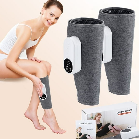 Sumei Leg Massager for Circulation, Air Compression Calf Massager, Cordless 360 Wraps with Heat for Muscle Relax,2 Pack