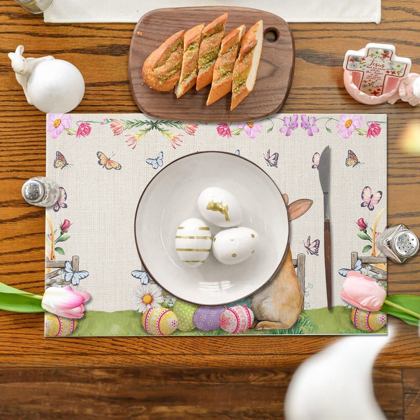 [Sumensumen] Easter Cotton And Linen Placemats Light Dining Table