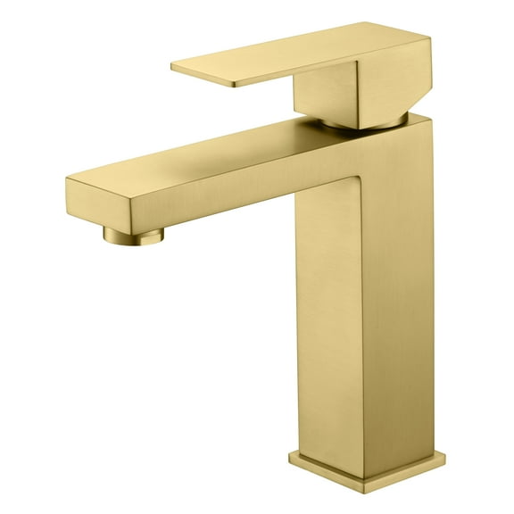 Sumerain Bathroom Sink Faucet Single Handle Vanity Faucet Stainless Steel, Brushed Gold