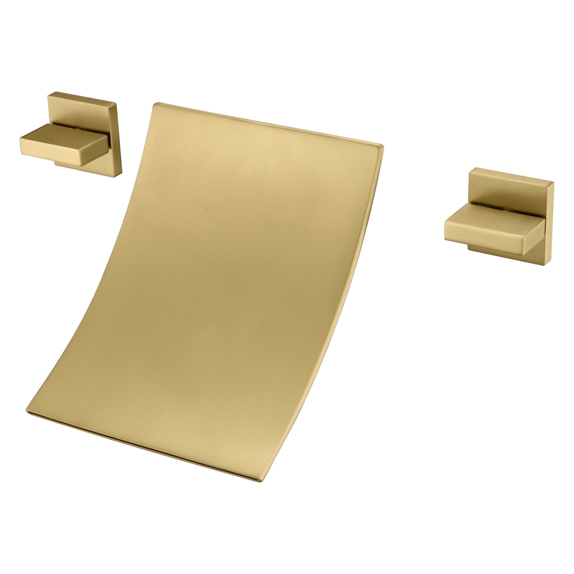 Sumerain High Flow Waterfall Tub Faucet Wall Mount Bathroom Bathtub Filler Faucet, Brushed Gold Finish