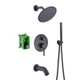 thumbnail image 1 of Sumerain Matte Black Rain Shower System Set with Waterfall Tub Spout, 1 of 16