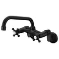 thumbnail image 1 of Sumerain Wall Mount Kitchen Sink Faucet, 6-Inch Adjustable Center Sink Faucet, 2 Cross Handles Kitchen Sink Tap, Matte Black, 1 of 13