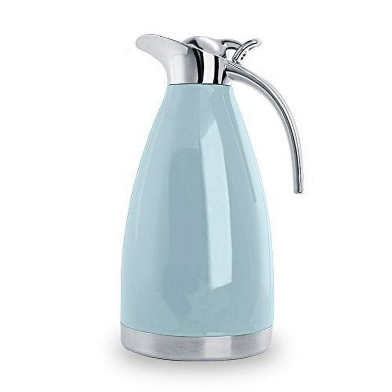 Sumerflos 68 Oz Stainless Steel Coffee Thermal Carafe/Double Walled Vacuum  Thermos Insulated / 12 Hour Heat Retention / 2 Liters (Blue) 