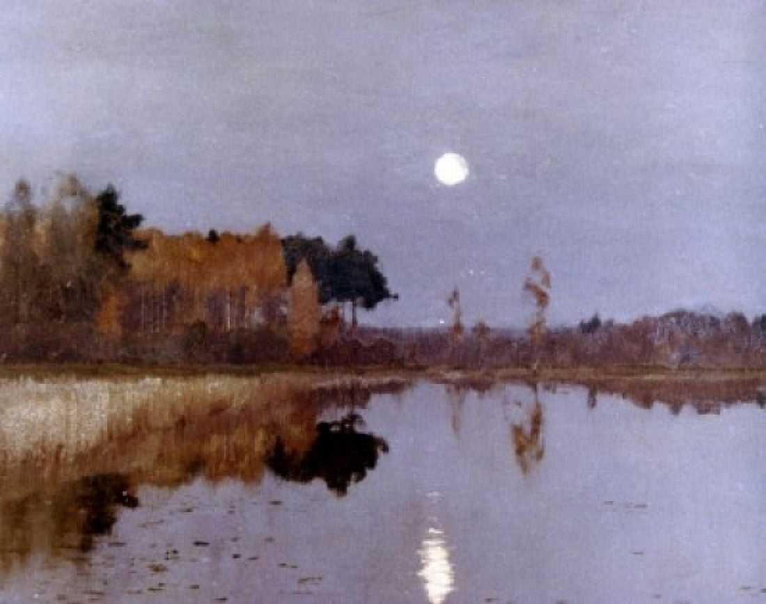 Sumerkn Moon by Isaac Ilic Levitan 1899 1860-1900 Canvas Art - Isaac Ilic Levitan (24 x 36)