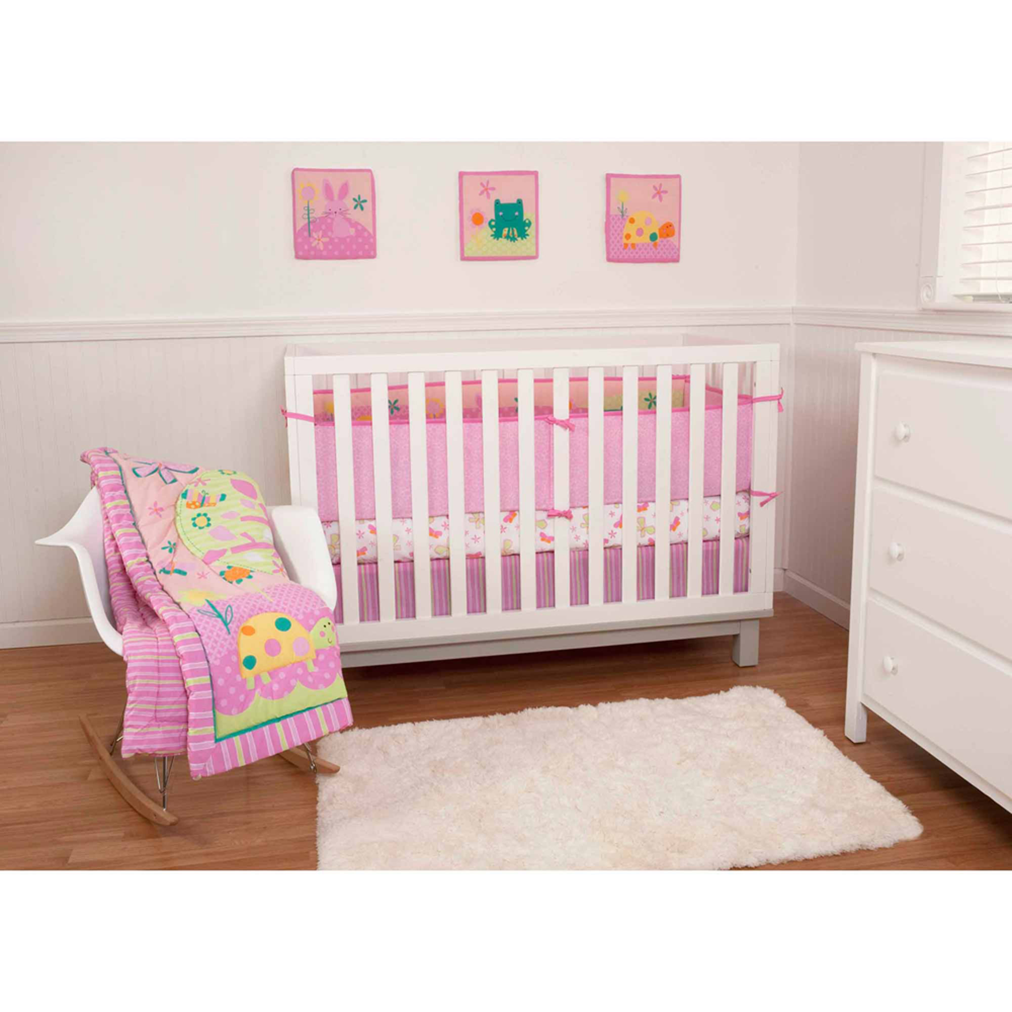 Sumersault Froggy & Friends 9Piece Nursery in a Bag Crib Bedding Set