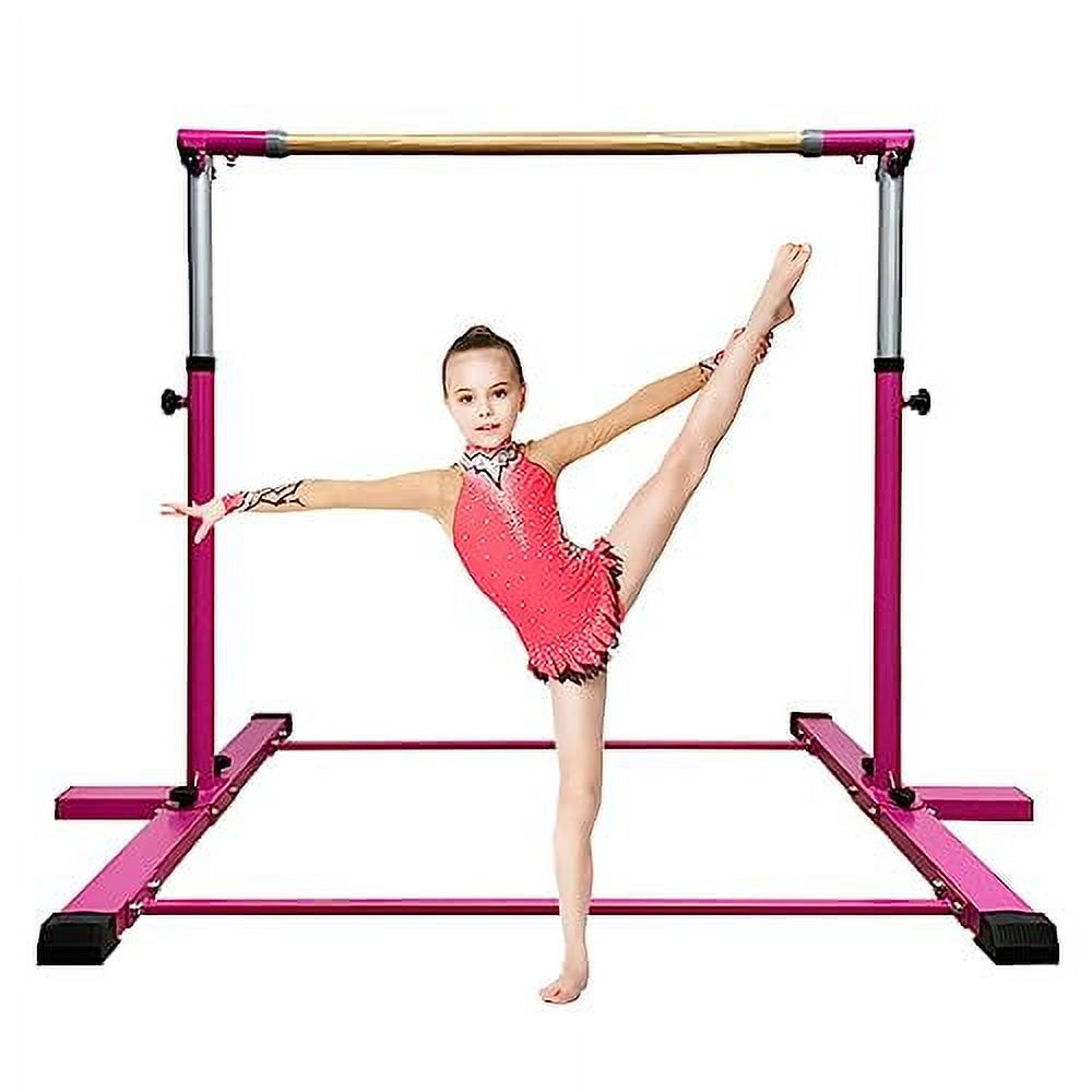 Sumery Foldable&Movable Gymnastic Kip Bar,Horizontal Bar for Kids Girls Junior,3' to 5