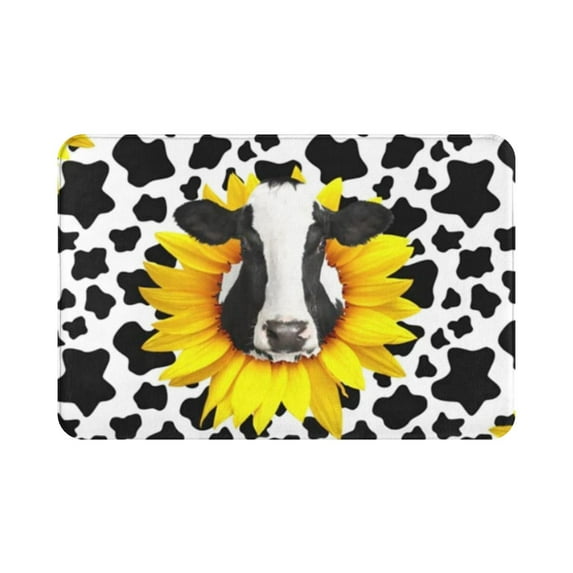 Sumflower Cow Printed Bath Mats No Slip Bathroom Rugs Washable Kitchen Rug Door mat Carpets 16"x24"