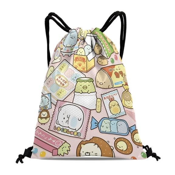 Sumikko Gurashi Convenient Gym Bag:Waterproof, ideal for hiking, swimming, travel, beach, and shopping, sized at 15.7*17.7 inches (40cm45cm.