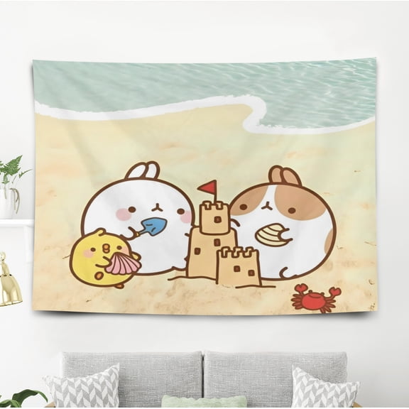Sumikko Gurashi Pattern Wall Hanging 50*60 Inches High-Quality Peach Skin Velvet Material Classic And Charming