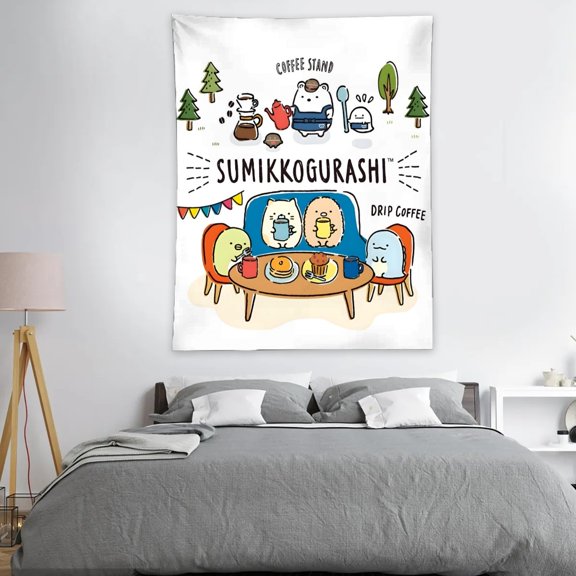 Sumikko Gurashi Tapestry 40 x 60 Inches With Vivid Colors Realistic Details Easy To Hang And Alean Adding Artistic Charm
