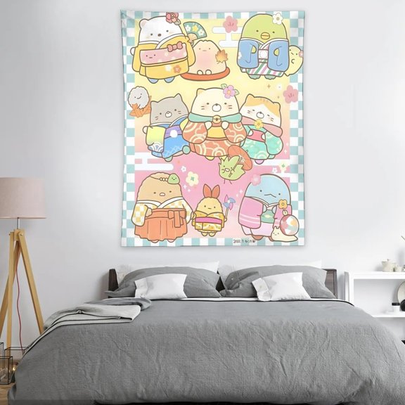 Sumikko Gurashi Tapestry Wall Hanging Decor for Bedroom Wall Art Funny Home Decoration 30x40in