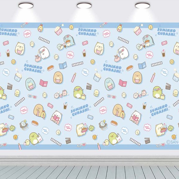Sumikko Gurashi school Banner Backdrop Background Taspestry Wall Decor Birthday Party Supplies Poster Fans