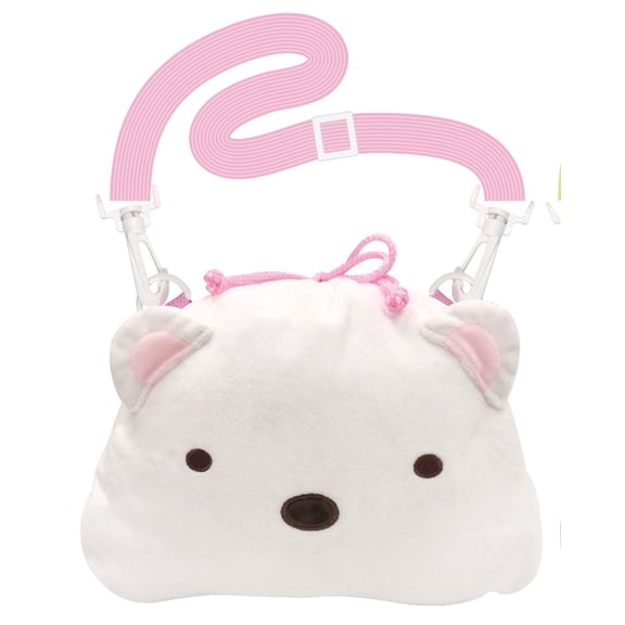 Sumikko gurashi  Polar Bear Soft Plush Drawstring Pouch Shoulder Bag.