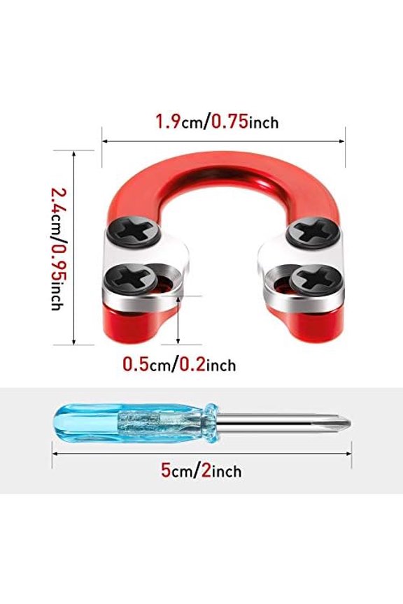 Sumind 2 Sets Archery D Loop Compound Bow Metal U Nock D Ring Buckle Release Nocking Loop with Screwdrivers for Hunting Installation Accessories (Red)