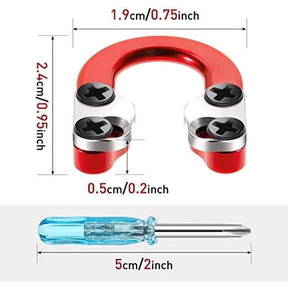 Sumind 2 Sets Archery D Loop Compound Bow Metal U Nock D Ring Buckle Release Nocking Loop with Screwdrivers for Hunting Installation Accessories (Red)
