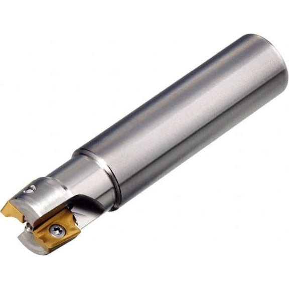 Sumitomo 1" Cut Diam, 1" Shank Diam, Weldon Shank, 3.811" OAL, Indexable Square-Shoulder End Mill WEX Toolholder, Uses AX.T 12350 Insert Style, 90 Lead Angle, Through Coolant, Series WaveMill