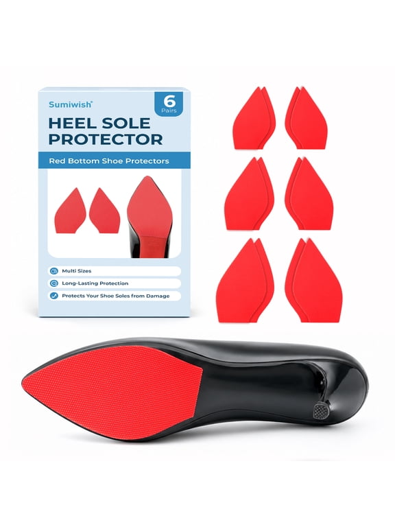 Pre-cut Red Bottom Heel Sole Protectors Anti-slip 6 Pairs for Women High Heels