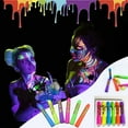 Sumllary 6 Pcs Glow In The Black Light Body Face Paint Face Painting