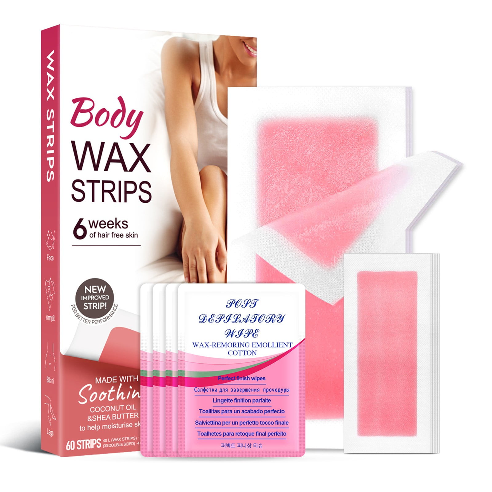 Sumllary Armpit Wax 60 Pcs Wax Strips For Hair Removal Ready To Use