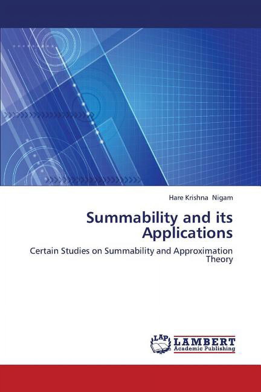 Summability and Its Applications (Paperback) - Walmart Business Supplies