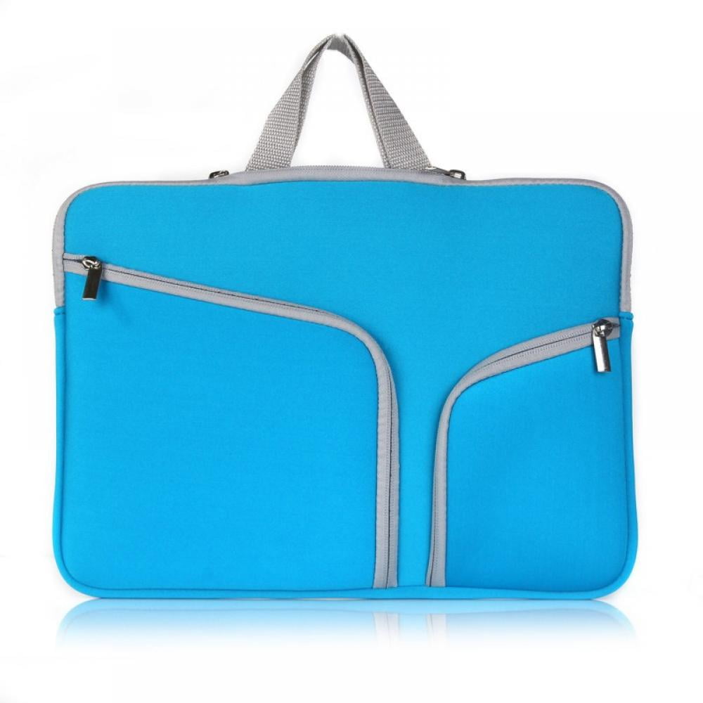 Summark 15.4 Inch Laptop Sleeve Case Women Men Shoulder Bag Briefcase Messenger Bag Portable Handbag(Lake Blue)