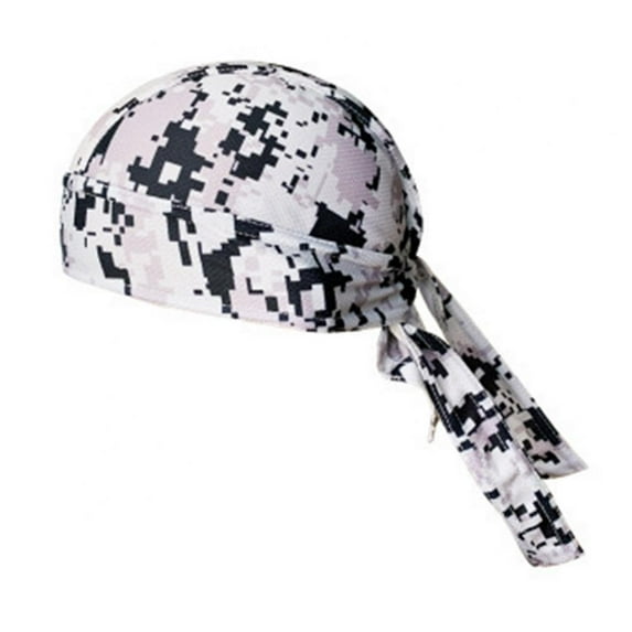 Summark 1Pc Sport Headgear Fast Drying Cycling Headband Headband Adjustable Pirate Headband Uv Moisture Absorption Motorcycle Bike Hat Helmet Lining(Gray Digital)