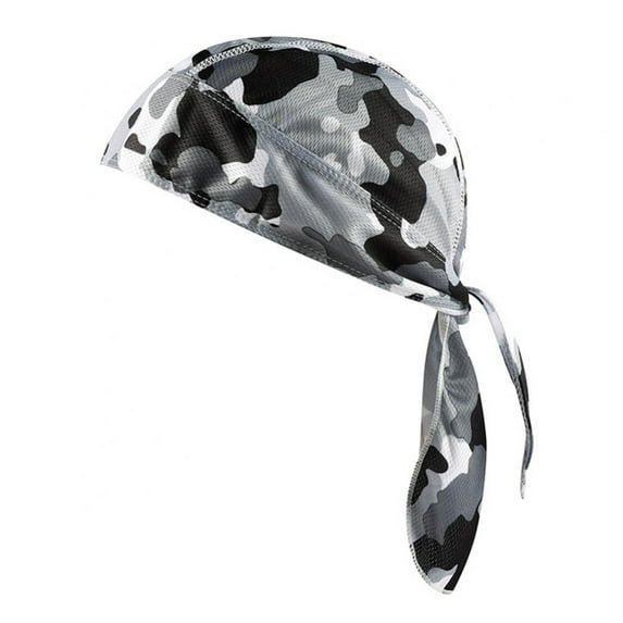 Summark 1Pc Sport Headgear Fast Drying Cycling Headband Headband Adjustable Pirate Headband Uv Moisture Absorption Motorcycle Bike Hat Helmet Lining(Grey Camouflage)
