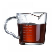 Summark 2 1/2 Ounces Borosilicate Glass Measuring Cup with Double Spout and Closed Handle for Left and Right Hand, Small Glass Measuring Cups for Liquids