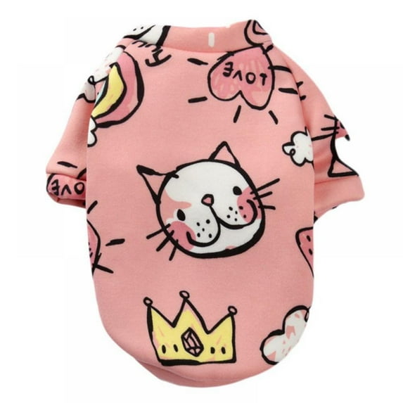 Summark Pet Dog Costume Cute Animal Printed Pet Coat Cotton Soft Pullover Dog Shirt Jacket Sweatshirt Cat Sweater Pets Clothing Outfit