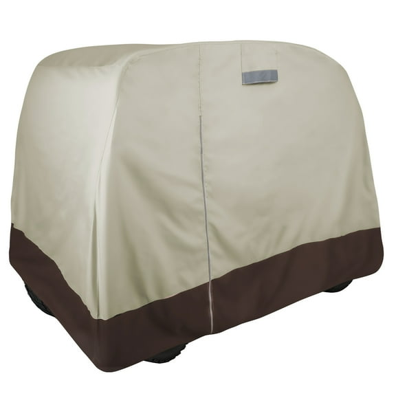 Summates D600 Heavy Duty Polyester Golf Cart Cover (95L x 49W x 62H inches (2 Passenger), Tan)