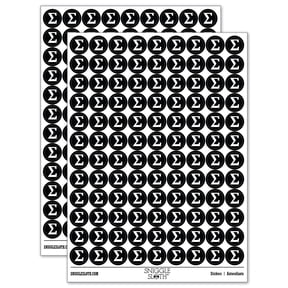 Summation Sigma Sum Math Symbol 200+ Round Stickers - Black - Gloss Finish - 0.50" Size