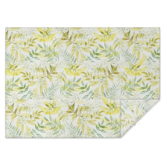 Summe Yellow Leaf Tablecloth,Oil Proof Spill Proof Polyester Table Cover for Rectangle Tables,Foldable Table Clothes Thick Tablecloths for Spring Easter Picnic Kitchen