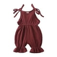 thumbnail image 1 of Summer 1 Piece Outfit Baby Girls Boys Cotton Linen Romper Jumpsuit Sleeveless Halter Solid Playsuit Pants Clothes 12 Month Old Dress, 1 of 8